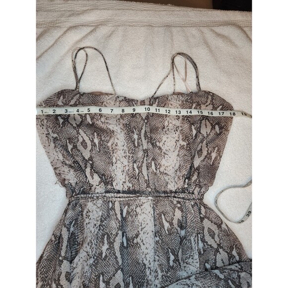 Banana Republic Spaghetti Strap Snake Print Dress Tan Small - Picture 9 of 9